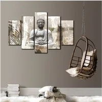 Art for the home Leinwandbild Buddha XXL, Buddhismus, Natur, Zen (Set, 5 St), Buddha SET 5-teilig 100x150 cm