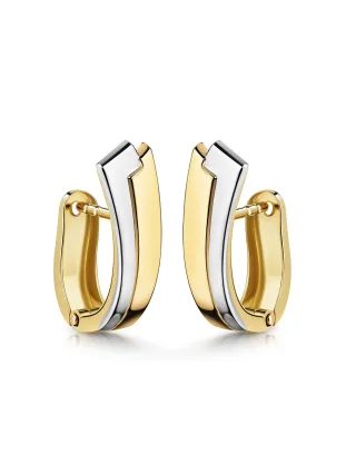 Fascination by Ellen K. Klappcreolen 375/- Gelbgold bicolor glanz