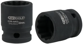 KS Tools 1/2" 12-kant-Kraft-Stecknuss, kurz - 515.0922