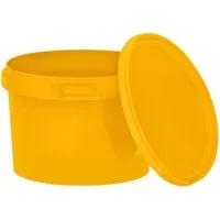 BENBOW Aufbewahrungssystem Eimer mit Deckel 30 20 10 1 0,5 L Gelb Lebensmittelecht Eimer, Polypropylen - Lebensmittelecht, Geschmacksneutral, Auslaufsicher, (1-tlg., PZH-, BRC- und DIN-ISO-zertifiziert), für Lebensmittel, Farben, Chemikalien