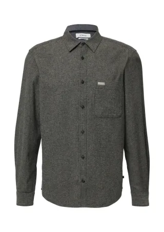 s.Oliver Red Label - Regular Fit: Gewaschenes Hemd aus Baumwolle grau/schwarz - Gr. - M