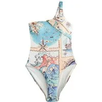 Next Badeanzug Gerippter bauchformender One-Shoulder-Badeanzug (1-St)