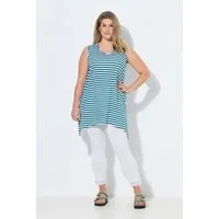 Ulla Popken Longtop Longtop Ringel A-Linie V-Ausschnitt ärmellos