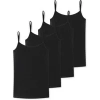 Schiesser Unterhemd 4er Pack Teens Girls 95/5 Organic Cotton (Spar-Set, 4-St) Spaghetti Top - Baumwolle - Unifarbenes Design, Mit schmalen Trägern