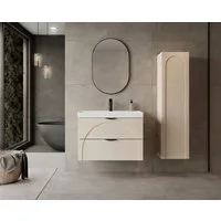 welltime Waschtisch FLOW CIRCLE mit Waschbecken, Breite 60 oder 80cm, modernes Design, Schrank mit 2 Schubladen, Soft-Close-Function, in 2 Breiten erhältlich
