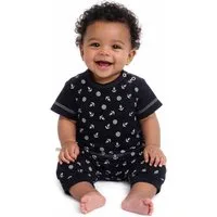 La Bortini Shorts Baby Sommer Anzug 2tlg Shirt und Shorts in Blau mit Anker 44 50 56 68 74 80 86 92 98 104