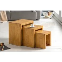 riess-ambiente Beistelltisch MAKASSAR 45cm braun - Mangoholz, Massivholz, Handarbeit, variabel (Set, 3-St., 3x Beistelltisch), frei stellbare Couchtische - ideal für Wohnzimmer., TV-Ecke oder Lofts