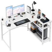 HOMALL Computertisch Eckschreibtisch Reversibel L Förmiger Schreibtisch mit Regal (120/140/160cm,PC Tisch,L-Computertisch,Schreibtisch,Geeignet für Büro, Arbeitszimmer)