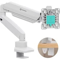 ONKRON Monitor-Halterung 13-32 Zoll, bis 10 kg, VESA 75x75-100x100, G80-W, (bis 32 Zoll, neigbar, schwenkbar, drehbar, Gasdruckfeder, Kabelmanagement)