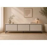 MOEBLO TV-Board RTV VELMIRA (180 cm breit, mit 3 Türen, Push-to-open, schwarzen Metallfüßen und viel Stauraum, Kaschmir), (BxHxT): 180 x 55 x 40 cm
