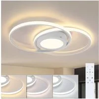ZMH LED Deckenleuchte Wohnzimmer Deckenlampe Dimmbar mit Fernbedienung Modern 48W Flur, NachtlichtTiming, LED fest integriert, 3000-6500k