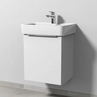Sanipa 3way Waschtischunterbau zu Geberit Renova Plan Waschtisch mit 1 Tür, Weiß-Soft UM87243