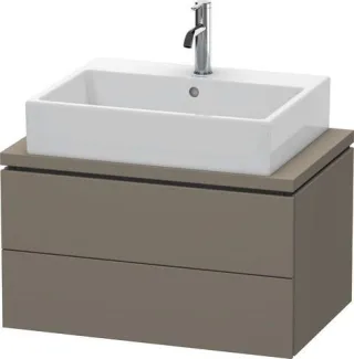 Duravit L-Cube Konsolenwaschtischunterbau wandhängend Flanell Grau Seidenmatt 720x477x400 mm - LC580 LC580609090