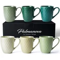 MiaMio Tasse 6 x 400 ml – Kaffeetassen Set / Becher– Moderne Keramik Matt, 6-tlg., Keramik