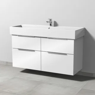 Sanipa 3way Waschtischunterbau zu Duravit Vero Air Waschtisch mit 2 Auszügen, Weiß-Glanz UF43678