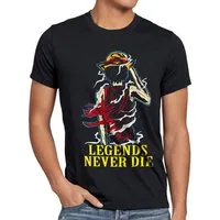 style3 T-Shirt Legends Never Die Luffy Ruffy One Monkey Anime Zoro Piece Piraten
