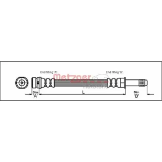 Metzger Bremsschlauch vorne Ford Cougar Mondeo