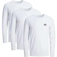 Jack & Jones Langarmshirt JCORISE INFINITY TEE LS CREW NECK 3-Pack Herren Langarmshirt 3er Pack Unifarben Basic Stretch Shirt Baumwolle