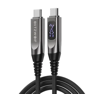 BlitzWolf® BW-TC25 240W Digital Display Type-C to Type-C Cable PD3.1 Fast Charging Data Transmission Tinned Copper Core