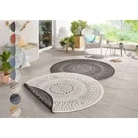 HANSE Home Teppich Porto Wendeteppich, rund, Höhe: 5 mm, In-& Outdoor, Wetterfest, Balkon, Garten, Wohnzimmer, Wasserfest