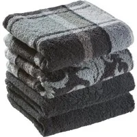 Erwin Müller Handtuch Handtuch "Ludwigsburg" 4er-Pack, Jacquard, Walk-Frottier Uni/Karo/Ornamente