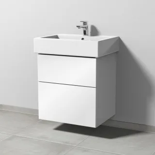 Sanipa 3way Waschtischunterbau zu Duravit Vero Waschtisch mit 2 Auszügen, Weiß-Glanz SF71678