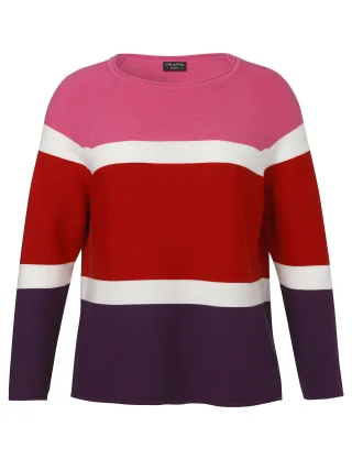 VIA APPIA DUE - Pullover U-Boot 1/1 Arm Struktur rot multicolor - Gr. - 42