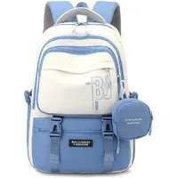 LIANNA Schulrucksack Blauer wasserdichter Schulrucksack mit Geldbörse (Set, 1-tlg., Blauer wasserdichter Schulrucksack mit Geldbörse)
