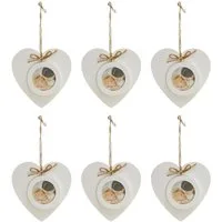 Grafelstein Bilderrahmen 6tlg. Hängebilderrahmen LOVELY weiß Holz in Herzform Gastgeschenk - WE