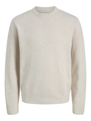 JACK&JONES - JJMILANO STITCH KNIT CREW NECK SN Cloud Dancer - Gr. - XL