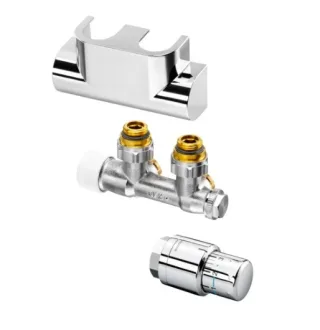 Oventrop Anschluss-Set Multiblock T und Uni SH, Eckversion, verchromt 1184284