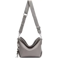 ITALYSHOP24 Schultertasche Damen Tasche Shopper CrossBody Brusttasche Umhängetasche Hobo Bag, Henkeltasche, 3 Fächer, vielseitig, praktisch, stylisch und geräumig