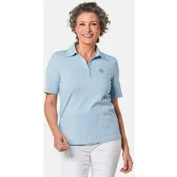 GOLDNER Poloshirt Baumwollshirt mit Polokragen Klassisches Jerseyshirt mit Knopfleiste, Stickerei und Halbarm