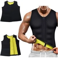 Sport-Knight® Funktionstop Herren Neopren Fitnessshirt mit Reißverschluss – Figurformend