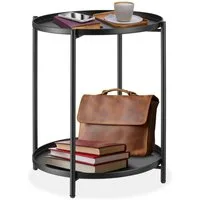tectake Beistelltisch Couchtisch Oxford 45,5x45,5x53cm (1-St., 1 tlg), Abnehmbare Ablageflächen in Tablettform mit schützendem Rand
