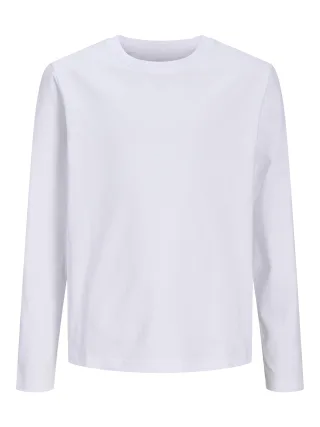 JACK&JONES - JJEORGANIC RLX TEE LS O-NECK NOOS JNR Weiß - Gr. - 176