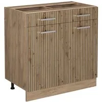 Vicco Unterschrank R-Line, Artisan-Eiche/Goldkraft Eiche, 80 cm ohne Arbeitsplatte (1-St)