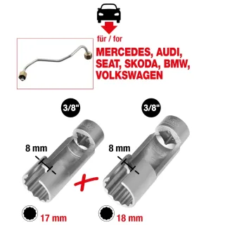 KS TOOLS 3/8" Einspritzleitungs-Schlüssel-Satz, 2-tlg - 405.0160