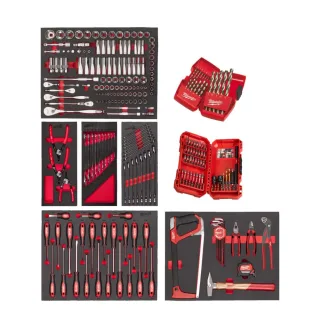 Milwaukee Bestücktes Einlagen-Set Industrie 244-teilig für Werkstattwagen 78 cm - 4932499475