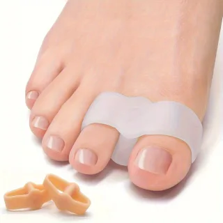 KALOAD 2pcs Soft Gel Toe Separators with 2 Loops - Comfortable Silicone Toe Spacers for Daily Yoga - Flexible Reusable -