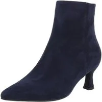 Ital-Design Elegante kniehohe Stiefel für Damen mit niedrigem Absatz Stiefelette (90109870) Pfennig-/Stilettoabsatz Stiefeletten in Dunkelblau