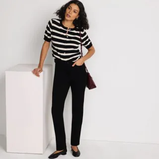 Farbige Straight Fit Jeans High Waist in Tall-Größe, Damen, size: tall, Schwarz, Elasthan/Baumwoll-Mischung/Polyester-Mischung, by Lands' End