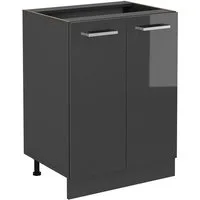 Vicco Unterschrank R-Line, Anthrazit Hochglanz/Anthrazit, 60 cm ohne Arbeitsplatte (1-St)