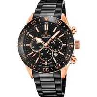 Festina Chronograph Keramik Kollektion F20578/1, Armbanduhr, Quarzuhr, Herrenuhr, Stoppfunktion, Edelstahlarmband