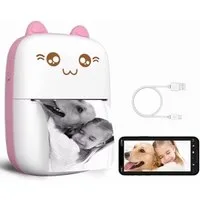 Vivitar Tragbarer Sticker Bluetooth-Drucker für Notizen, Fotos und Etiketten Mini-Drucker, (Kabelloser Inklusivdrucker mit App für iOS & Android ideal für Kinder)