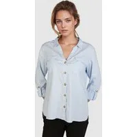 NAVIGAZIONE Klassische Bluse mit Leinen