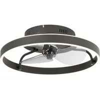 Qazqa Deckenventilator Maddy, (nicht austauschbare) LED, Schwarz, Modern, Stahl, 1-flammig