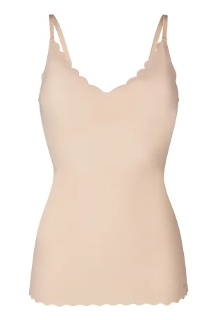SKINY - Skiny Damen Spaghettishirt herausnehmbare Pads Micro Essentials beige - Gr. - 40