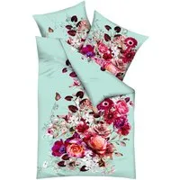 JACK Bettwäsche JACK by Kaeppel Mint Romance, Mako-Satin, 2 teilig, hochwertiger Digitaldruck mit sommerlichem Blumenmotiv in Mint