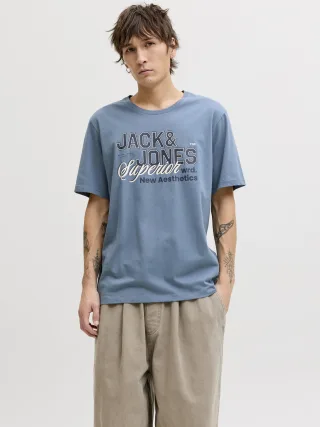 JACK&JONES - JJELOGO TEE SS O-NECK 2 COL SS26 SN Blue Mirage - Gr. - S